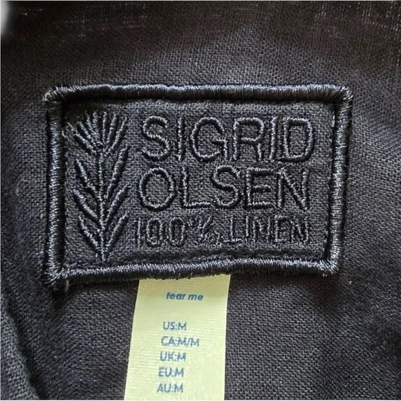 Sigrid Olsen Navy Blue Linen Pants Top M - Picture 6 of 9